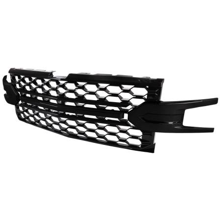 Spec'D Tuning Products - Spec-D 2019-2022 Chevrolet Silverado 1500 LT Glossy Black Honeycomb Hood Grille