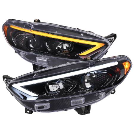 Spec'D Tuning Products - Spec-D 2013-2016 Ford Fusion Switchback Sequential Turn Signal Projector Headlights (Glossy Black Housing/Clear Lens)