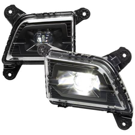 Spec'D Tuning Products - Spec-D 2019-2022 Chevrolet Silverado 1500/2020-2022 Silverado 2500HD/3500HD LED Fog Lights Kit (Matte Black Housing/Clear Lens)