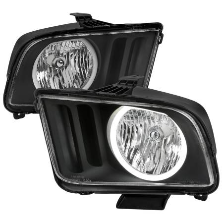 Spec'D Tuning Products - Spec-D 2005-2009 Ford Mustang LED Halo Factory Style Headlights (Matte Black Housing/Clear Lens)