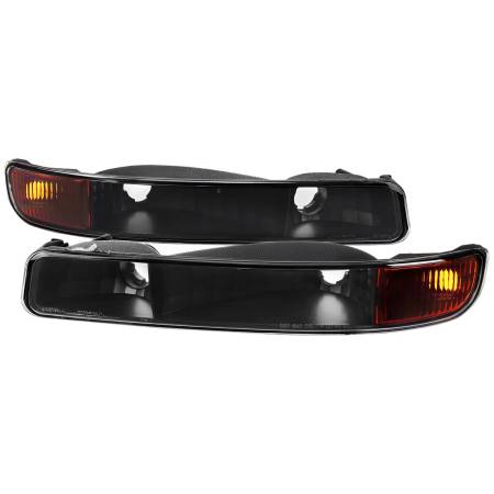Spec'D Tuning Products - Spec-D 1999-2006 GMC Sierra/2007 Sierra Classic/2000-2006 Yukon/XL Factory Style Bumper Lights (Matte Black Housing/Clear Lens)
