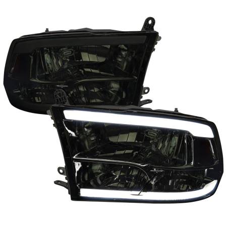 Spec'D Tuning Products - Spec-D 2009-2018 Dodge RAM 1500/ 2010-2018 Dodge RAM 2500/3500 LED Bar Factory Style Headlights (Chrome Housing/Clear Lens)