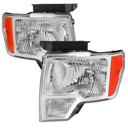 Spec'D Tuning Products - Spec-D 2009-2014 Ford F-150 Factory Style Headlights (Chrome Housing/Clear Lens)