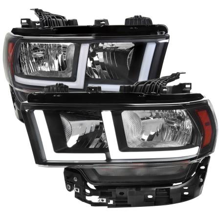 Spec'D Tuning Products - Spec-D 2019-2022 Dodge RAM 2500/3500/4500/5500 LED Bar Factory Style Headlights (Matte Black Housing/Clear Lens)