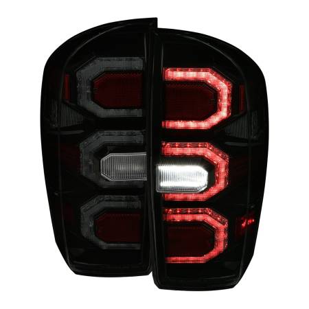 Spec'D Tuning Products - Spec-D 2016-2022 Toyota Tacoma Sequential Signal LED Tail Lights (Glossy Black Housing/Smoke Lens)