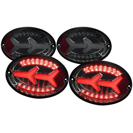 Spec'D Tuning Products - Spec-D 1997-2004 Chevrolet Corvette C5 4 PC White LED Bar Tail Lights (Chrome Housing/Dark Smoke Lens)