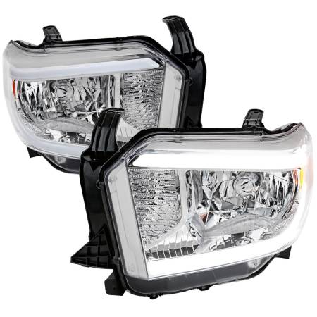 Spec'D Tuning Products - Spec-D 2014-2021 Toyota Tundra LED Bar Factory Style Headlights (Chrome Housing/Clear Lens)