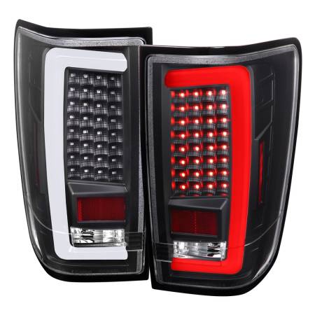 Spec'D Tuning Products - Spec-D 2004-2015 Nissan Titan LED Tail Lights with White LED Tube (Matte Black Housing/Clear Lens)