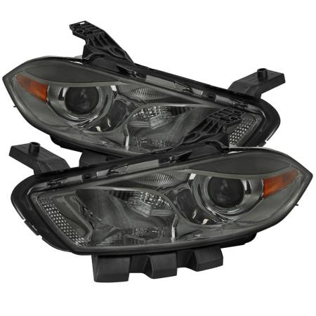 Spec'D Tuning Products - Spec-D 2013-2016 Dodge Dart Factory Style Headlights with Projector High/Low Beam (Chrome Housing/Smoke Lens)