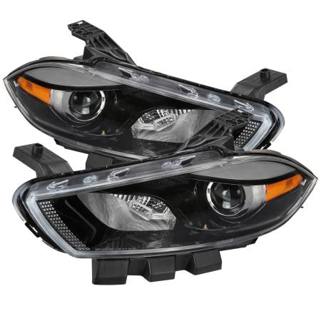 Spec'D Tuning Products - Spec-D 2013-2016 Dodge Dart Factory Style Headlights with Projector High/Low Beam (Jet Black Housing/Clear Lens)