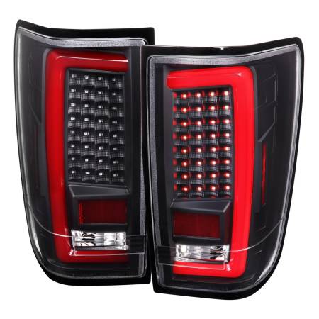 Spec'D Tuning Products - Spec-D 2004-2015 Nissan Titan LED Tail Lights with Red LED Tube (Matte Black Housing/Clear Lens)