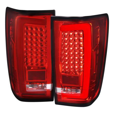 Spec'D Tuning Products - Spec-D 2004-2015 Nissan Titan LED Tail Lights with White LED Tube (Chrome Housing/Red Lens)