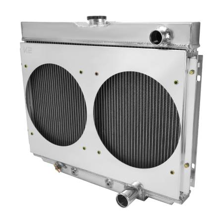 Spec'D Tuning Products - Spec-D 1967-1970 Ford Mustang/Fairlane/Ranchero Mercury Cougar 3-Row Radiator with Dual Fan Shroud Design
