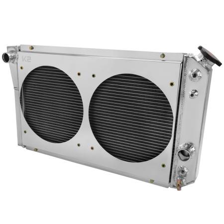 Spec'D Tuning Products - Spec-D 1982-2002 Chevrolet S10/Blazer/Corvette 3 Row Radiator with Dual Fan Shroud Design