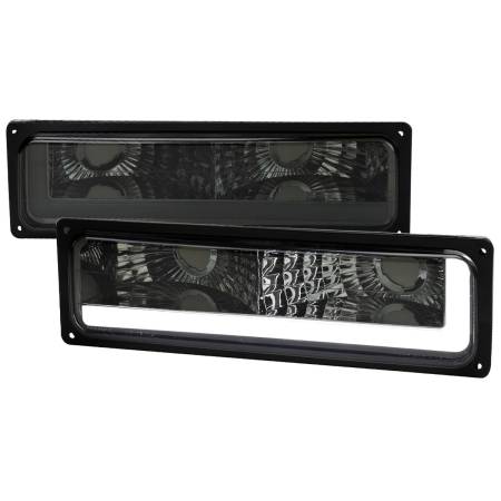 Spec'D Tuning Products - Spec-D 1988-1998 Chevrolet/GMC C10 C/K LED Strip Bumper Corner Signal Lights (Chrome Housing/Smoke Lens)