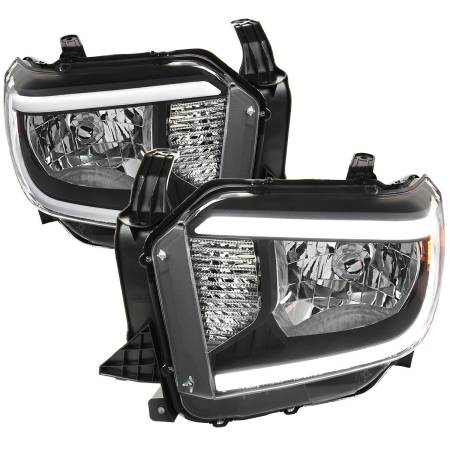 Spec'D Tuning Products - Spec-D 2014-2021 Toyota Tundra LED Bar Factory Style Headlights (Matte Black Housing/Clear Lens)