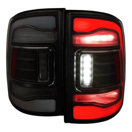 Spec'D Tuning Products - Spec-D 2009-2018 Dodge RAM 1500/2010-2018 RAM 2500 3500 White LED Bar Tail Lights (Black Housing/Smoke Lens)