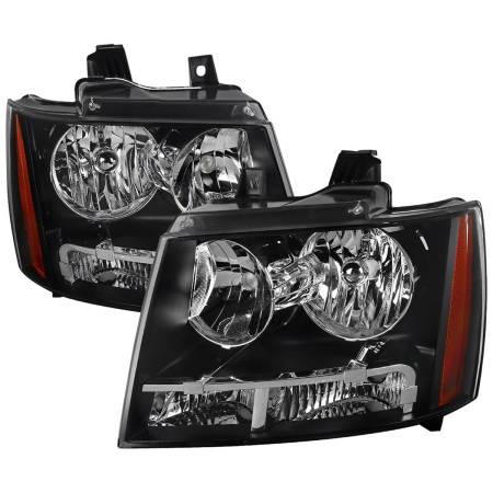 Spec'D Tuning Products - Spec-D 2007-2014 Chevrolet Avalanche/Tahoe/Suburban Factory Style Headlights (Matte Black Housing/Clear Lens)
