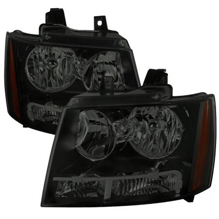 Spec'D Tuning Products - Spec-D 2007-2014 Chevrolet Avalanche/Tahoe/Suburban Factory Style Headlights (Matte Black Housing/Smoke Lens)