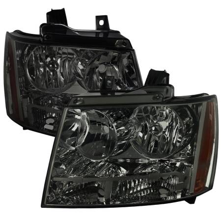Spec'D Tuning Products - Spec-D 2007-2014 Chevrolet Avalanche/Tahoe/Suburban Factory Style Headlights (Chrome Housing/Smoke Lens)