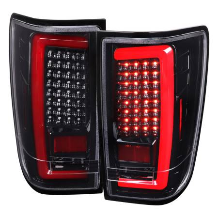 Spec'D Tuning Products - Spec-D 2004-2015 Nissan Titan LED Tail Lights with Red LED Tube (Jet Black Housing/Clear Lens)