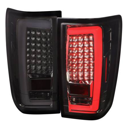 Spec'D Tuning Products - Spec-D 2004-2015 Nissan Titan LED Tail Lights with White LED Tube (Chrome Housing/Smoke Lens)