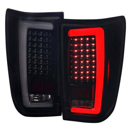 Spec'D Tuning Products - Spec-D 2004-2015 Nissan Titan LED Tail Lights with White LED Tube (Glossy Black Housing/Smoke Lens)
