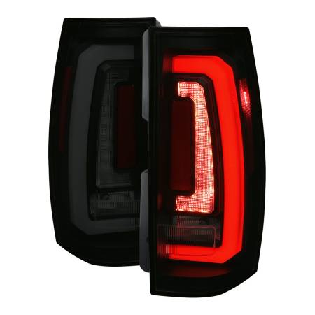 Spec'D Tuning Products - Spec-D 2007-2014 Chevrolet Tahoe/Suburban / 2007-2014 GMC Yukon/Yukon Denali LED Sequential Turn Signal Tail Lights  (Matte Black Housing/Smoke Lens)