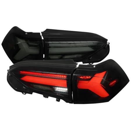 Spec'D Tuning Products - Spec-D 2019-2023 Toyota RAV4 White LED Bar Sequential Signal Tail Lights (Glossy Black Housing/Dark Smoke Lens)