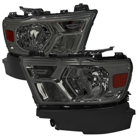 Spec'D Tuning Products - Spec-D 2019-2021 Dodge RAM 1500 Factory Style Headlights with Amber Reflectors (Chrome Housing/Smoke Lens)