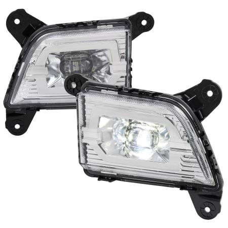 Spec'D Tuning Products - Spec-D 2019-2022 Chevrolet Silverado 1500 LED Fog Lights Kit (Chrome Housing/Clear Lens)