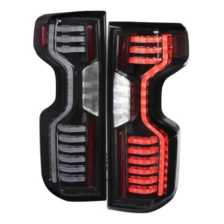 Spec'D Tuning Products - Spec-D 2019-2022 Chevrolet Silverado 1500 / 2020-2022 Silverado 2500HD/3500HD LED Tail Lights (Matte Black Housing/Clear Lens)