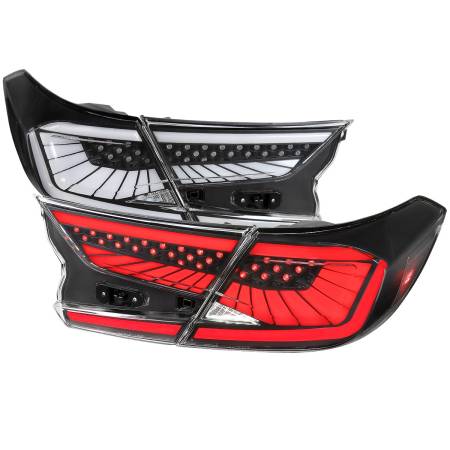 Spec'D Tuning Products - Spec-D 2018-2022 Honda Accord Sedan SQ2 LED Sequential Signal Tail Lights (Matte Black Housing/Clear Lens)