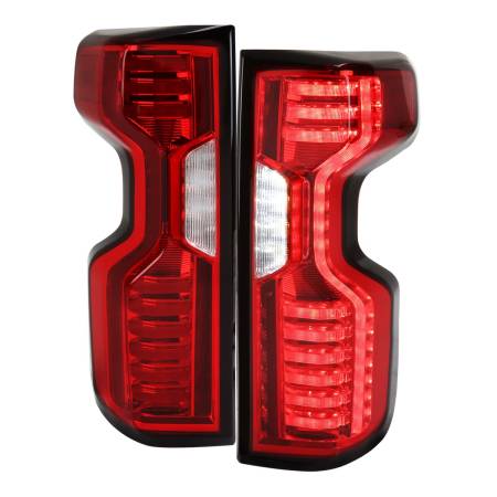 Spec'D Tuning Products - Spec-D 2019-2022 Chevrolet Silverado 1500 / 2020-2022 Silverado 2500HD/3500HD LED Tail Lights (Chrome Housing/Red Lens)