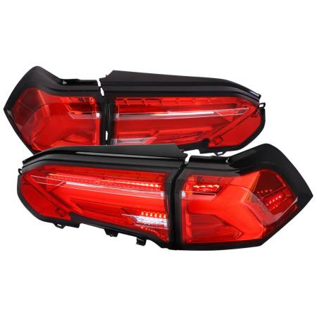 Spec'D Tuning Products - Spec-D 2019-2023 Toyota RAV4 Red LED Bar Sequential Signal Tail Lights (Chrome Housing/Red Lens)