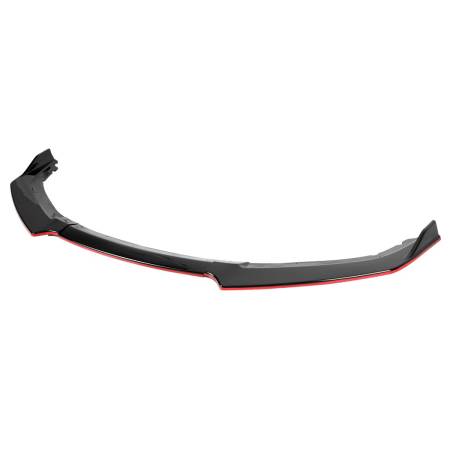 Spec'D Tuning Products - Spec-D 2016-2018 Honda Civic Sedan Glossy Black/Red Trim 3PC Front Bumper Lip Splitter Kit