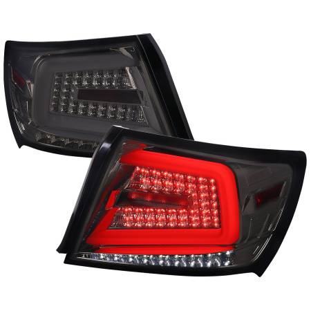 Spec'D Tuning Products - Spec-D 2008-2014 Subaru Impreza WRX/STI LED Sequential Turn Signal Tail lights (Chrome Housing/Smoke Lens)