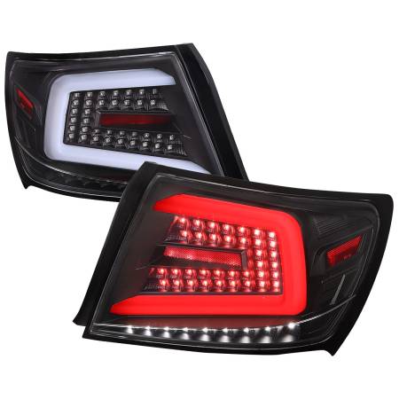Spec'D Tuning Products - Spec-D 2008-2014 Subaru Impreza WRX/STI LED Sequential Turn Signal Tail Lights (Matte Black Housing/Clear Lens)