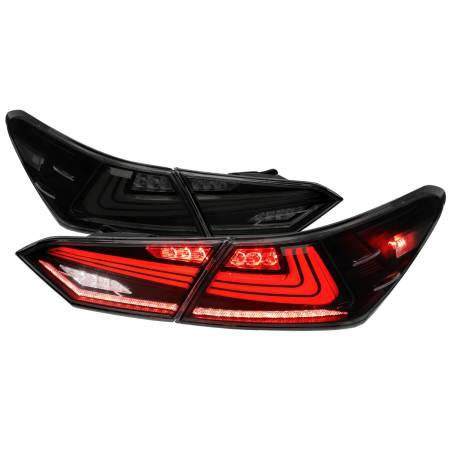 Spec'D Tuning Products - Spec-D 2018-2022 Toyota Camry LED Tail Lights w/ Sequential Signal Lamps (Matte Black Housing/Smoke Lens)