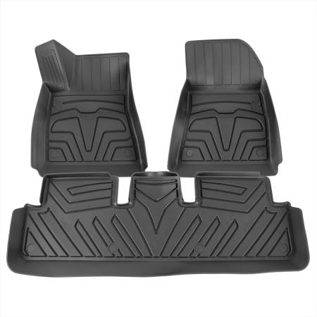 Spec'D Tuning Products - Spec-D 2017-2022 Tesla Model 3 Matte Black Injection TPE Front & Rear Floor Mats - 5PC