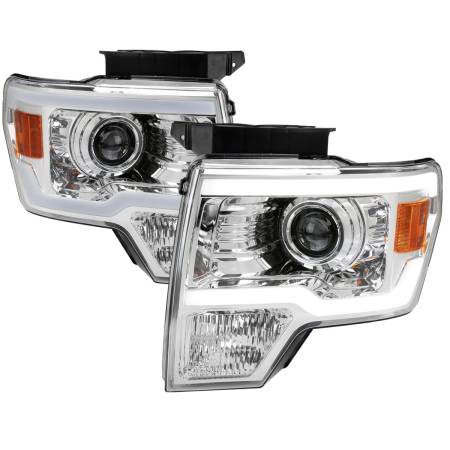 Spec'D Tuning Products - Spec-D 2009-2014 Ford F-150 LED Strip Projector Headlights (Chrome Housing/Clear Lens)