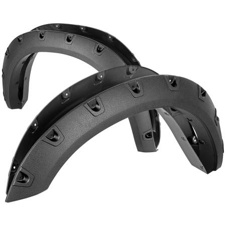 Spec'D Tuning Products - Spec-D 2019-2021 Dodge Ram 2500/3500 4PC Textured Pocket Rivet Style Fender Flares