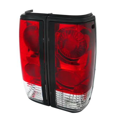 Spec'D Tuning Products - Spec-D 1982-1994 Chevrolet S10/Blazer GMC S15/Sonoma Tail Lights (Chrome Housing/Red Clear Lens)