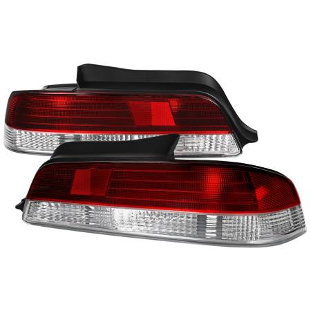 Spec'D Tuning Products - Spec-D 1997-2001 Honda Prelude Tail Lights (Chrome Housing/Red Clear Lens)