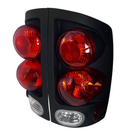 Spec'D Tuning Products - Spec-D 2002-2006 Dodge RAM Retro Style Tail Lights (Matte Black Housing/Clear Lens)