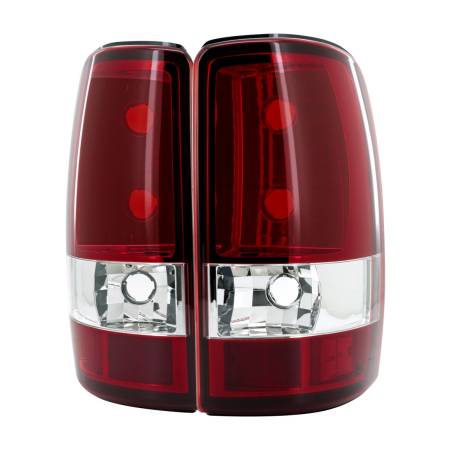 Spec'D Tuning Products - Spec-D 2000-2006 Chevrolet Suburban/Tahoe GMC Yukon/Yukon XL Tail Lights (Chrome Housing/Red Clear Lens)