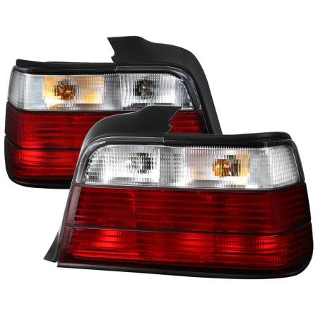 Spec'D Tuning Products - Spec-D 1992-1998 BMW E36 3 Series Sedan Tail Lights (Chrome Housing/Red Clear Lens)