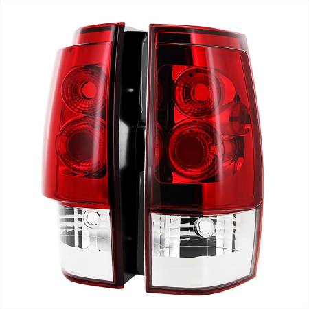 Spec'D Tuning Products - Spec-D 2007-2014 Chevrolet Tahoe/Suburban Tail Lights (Chrome Housing/Red Clear Lens)
