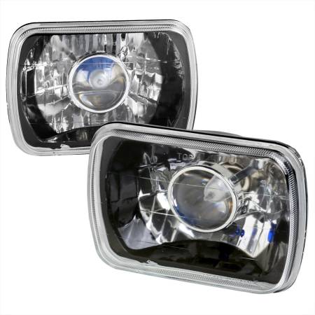 Spec'D Tuning Products - Spec-D Universal 7"x6" H4 Projector Headlights (Matte Black Housing/Clear Lens)