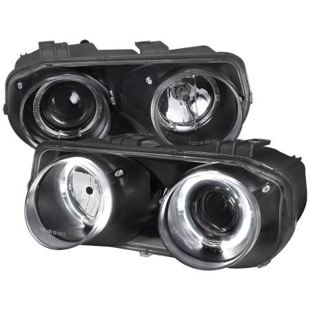 Spec'D Tuning Products - Spec-D 1994-1997 Acura Integra 3DR/4DR Dual Halo Projector Headlights (Matte Black Housing/Clear Lens)